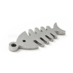 変色しない304ステンレススチールペンダント  魚の骨  ステンレス鋼色  14x6x0.8mm  穴：1mm&nbsp;STAS-E159-08P