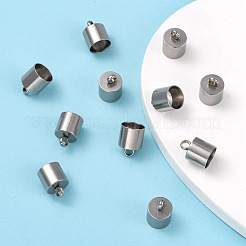 変色しにくい滑らかな表面の201ステンレススチールコードエンド  エンドキャップ  ステンレス鋼色  15x11mm  穴：3.5mm  10mm内径&nbsp;STAS-R063-97