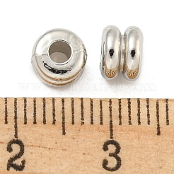 CCBプラスチックビーズ  グルーブコラム  プラチナ  6x4mm  穴：2.2mm&nbsp;CCB-L014-04P