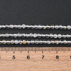 ナチュラルホワイトトパーズビーズ連売り  ラウンド  3mm  穴：0.7mm  約136個/連  15.35''（39センチメートル）&nbsp;LS-G-RM2025-B04-3mm
