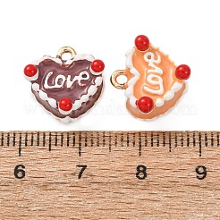 合金エナメルチャーム  ケーキチャーム  ゴールドカラー  ミックスカラー  13x12x8~12mm  穴：1.6mm&nbsp;ENAM-F162-01