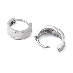 女性用真鍮リングフープピアス  プラチナメッキ  12mm&nbsp;EJEW-F347-01P-03