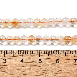 加熱された天然シトリンビーズ連売り  ラウンド  4~5mm  穴：0.7mm  約91個/連  15.24''（38.7センチメートル）&nbsp;G-A262-A01-5mm
