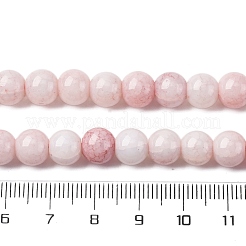 オペークガラスビーズ連売り  天然石風ビーズ  ラウンド  染め  パールピンク  8.5mm  穴：1.2mm  約50~52個/連  14.33~15.31''（36.4~38.9センチメートル）&nbsp;GLAA-T031-01O-15