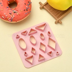 ABSプラスチッククッキーカッター  三角形/ひし形/楕円形  ピンク  100x100mm&nbsp;BAKE-YW0001-012