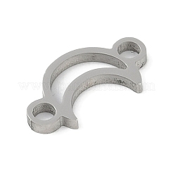 変色しない304ステンレススチールコネクタチャーム  中空月リンク  ステンレス鋼色  14.5x7.5x1.1mm  穴：2mm&nbsp;STAS-L279-014P