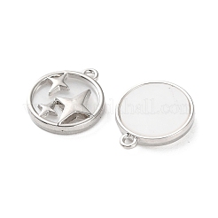 ラックメッキ合金アクリルパーツ  スターとラウンド  プラチナ  16x14x3mm  穴：1.2mm&nbsp;FIND-M038-18P