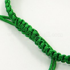 DIYブレスレット作り用編み込みナイロンコード  グリーン  145~155x5x2mm  穴：2~4mm&nbsp;AJEW-M001-16