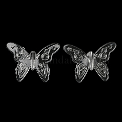 透明なアクリルパーツ  透明  蝶  25x35x3mm  穴：1.6mm&nbsp;LS-TACR-D014-01A