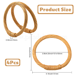 籐リングバッグハンドル  鞄作り用品  ナバホホワイト  127x131x15mm  内径：101x109mm&nbsp;FIND-WH20033-016B