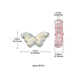 透明なスプレー塗装ガラスビーズ  蝶  ミックスカラー  8x15x4.5mm  穴：1mm&nbsp;GLAA-YW0001-56