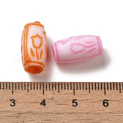 不透明なアクリルビーズ  クラフトスタイル  花とバレル  ミックスカラー  16.5x8.5mm  穴：3.5mm  833個/ 500g&nbsp;OACR-E039-02A