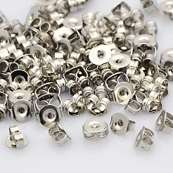 変色しにくい304ステンレススチール製イヤーナット  スタッド イヤリングのフリクション イヤリング バック  ステンレス鋼色  5~5.5x4~4.5x2.5~3mm  穴：1mm&nbsp;STAS-N019-14
