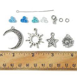 海洋をテーマにしたガラスシード＆合金ペンダントジュエリーキット  ミックスカラー  50x0.7mm  5グラム&nbsp;DIY-FS0006-16