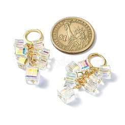 ブラスダングルフレンチフックピアス  キューブクラスターイヤリング  ゴールドカラー  40mm&nbsp;EJEW-TA00330
