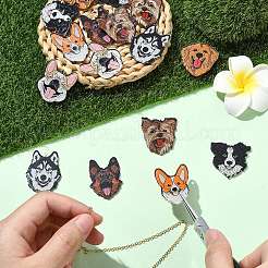 35個7スタイル不透明プリントアクリルパーツ  犬  ミックスカラー  29.5~32.5x24.5~30.5x2mm  穴：1.6~2mm  5個/スタイル&nbsp;OACR-CJ0002-64