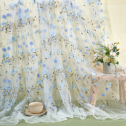 6ヤードの布  ウェディングドレスの衣服アクセサリー  花柄  ホワイト  1300x0.1~2.5mm&nbsp;DIY-NB0014-88