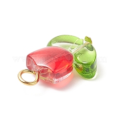 ガラスチャーム  黄金色の鉄のループ  チューリップチャーム  ミックスカラー  20x14x6mm  穴：3mm&nbsp;PALLOY-JF02043