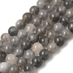 天然石クラウドクォーツカット加工ラウンドビーズ連売り  8mm  穴：1mm  約：45~48個/連  15インチ&nbsp;G-O021-8mm-03B
