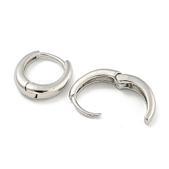 ラックメッキブラスフープピアス  カドミウムフリー＆鉛フリー  長持ちメッキ  リング  プラチナ  3x14mm&nbsp;EJEW-C102-30B-P