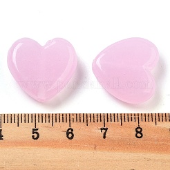 ハート手作りランプワークビーズ  パールピンク  19.5x20.5x6.5mm  穴：1.8mm&nbsp;LAMP-U003-01B