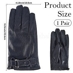 男性用PUレザー暖かい手袋  ブラック  235x105x4mm&nbsp;AJEW-CL0003-31A