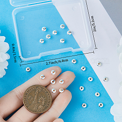 スターリングシルバーのソーサースペーサービーズ45個925個  ロンデル  銀  4x2mm  穴：1.2mm&nbsp;STER-BBC0005-41S
