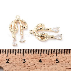 ガラスチャーム  真鍮パーツ  ちょう結びチャーム  18KGP本金メッキ  20x11.5x3mm  穴：1.2mm&nbsp;KK-F871-39G