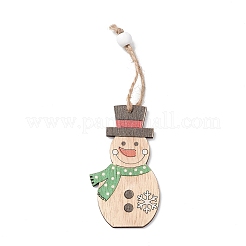 クリスマスの木のペンダントの装飾  ジュートロープ付き  クリスマスツリーの装飾用  雪だるま/鹿/サンタコス  ミックスカラー  139~160mm  9個/セット&nbsp;HJEW-K038-01A
