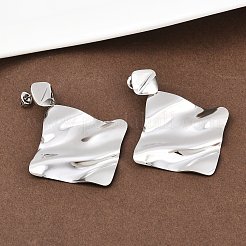 304ステンレススチールの菱形ダングルスタッドピアス  ステンレス鋼色  57.5x46.5mm&nbsp;EJEW-K268-79B-P