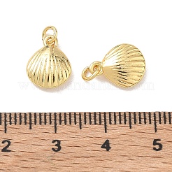 真鍮製チャーム  貝殻の形のチャーム  18KGP本金メッキ  11.5x9x3mm  穴：2mm&nbsp;KK-E797-03A-G