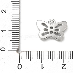 合金チャーム  蝶のチャーム  切り取る  プラチナ  10.5x14x3mm  穴：1.4mm&nbsp;AL-CBA7C55-08P