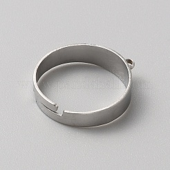 304ステンレススチールループリングベース  ステンレス鋼色  穴：1.6mm  usサイズ7 1/4(17.5mm)&nbsp;FIND-WH0161-31B-P