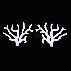 オペークアクリルパーツ  半孔  珊瑚の形  ホワイト  90x105x14~17mm  穴：0.9mm&nbsp;OACR-N131-010B-A04