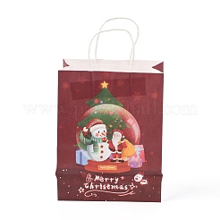 クリスマステーマクラフト紙袋  ハンドル付き  ギフトバッグやショッピングバッグ用  クリスマステーマの模様  35cm&nbsp;ABAG-H104-D05