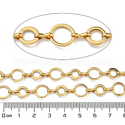 10m イオンプレーティング(IP) 304 ステンレススチール ドーナツ&インフィニティリンクチェーン  溶接されていない  スプールで  18KGP本金メッキ  8x1mm  約32.81フィート（10m）/ロール&nbsp;CHS-G034-01G