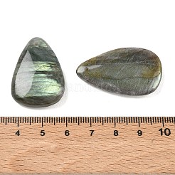 天然石ラブラドライトペンダント  不規則なティアドロップチャーム  32~40x18~22x6~7.5mm  穴：1.4mm&nbsp;G-K381-30