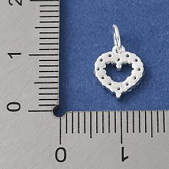 S925 スターリングシルバーペンダント  キュービックジルコニア付き  銀  9.5x8x1.8mm&nbsp;STER-H115-06S