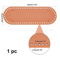 Puレザーオーバルボトム  編みバッグ用  女性バッグ手作りdiyアクセサリー  チョコレート  30x10x0.4cm  穴：4.5mm&nbsp;FIND-WH0066-96A