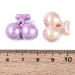 UVメッキ不透明アクリルビーズ  虹色の  チェリー  テクスチャ  ミックスカラー  18x21.5x11.5mm  穴：2.7mm&nbsp;OACR-N160-12