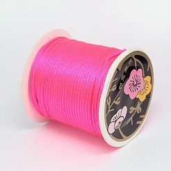 ナイロンラテイルサテンコード  濃いピンク  1mm  約87.48ヤード（80m）/ロール&nbsp;LW-K001-1mm-F106