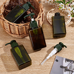 プラスチックポンププレスボトル  詰め替え式ボトル  ローション用  ダークオリーブグリーン  5x3.3x11.8cm  容量：100ml（3.38fl.oz）&nbsp;AJEW-WH0471-116A
