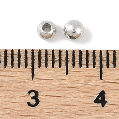 Ccbプラスチックラウンドビーズ  銀  3x2.5mm  穴：1.2mm&nbsp;ALUM-U001-07B-01