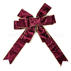 クリスマスベルベットの大きな蝶結び飾り  ツイストタイ付き  クリスマスパーティーの装飾用  ファイヤーブリック  430x300x30.5mm&nbsp;AJEW-M041-02A