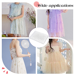 ナイロンレース生地  花柄  服装アクセサリー  ホワイト  1810x0.3mm  2ヤード/個&nbsp;DIY-WH0699-65A