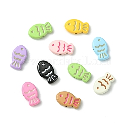 45色焼き付けペイント合金ビーズ9個  魚  ミックスカラー  8~9x13~14x3.5mm  穴：1.4~1.6mm  5個/カラー&nbsp;FIND-CJ0003-26