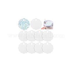 アクリル熱転写ブランク蓋装飾10個  ホワイト  82x80x3.5mm  穴：12mm&nbsp;DIY-BC0013-71B