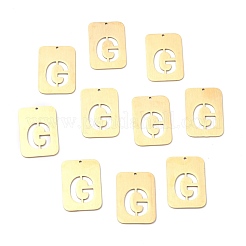 イオンプレーティング（IP）304ステンレスペンダント  アルファベットの長方形  中空  文字.g  32x22x1mm  穴：1.5mm&nbsp;STAS-K216-49G-G