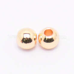 真鍮ソリッドビーズ  ロンデル  18KGP本金メッキ  4x3.5mm  穴：1.5mm&nbsp;KK-WH0035-17G-B02