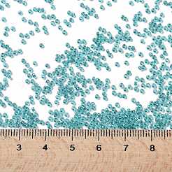 MIYUKIラウンドロカイユビーズ  日本製シードビーズ  （rr1822)スパークリングアクアライニングアクアアブ  15/0  1.5mm  穴：0.7mm  約27777個/50g&nbsp;SEED-X0056-RR1822